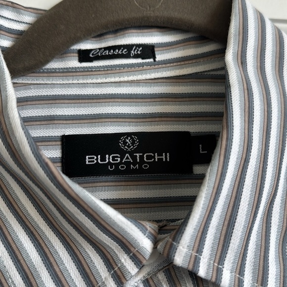 Men's Bugatchi short sleeve shirt size L - Picture 5 of 6